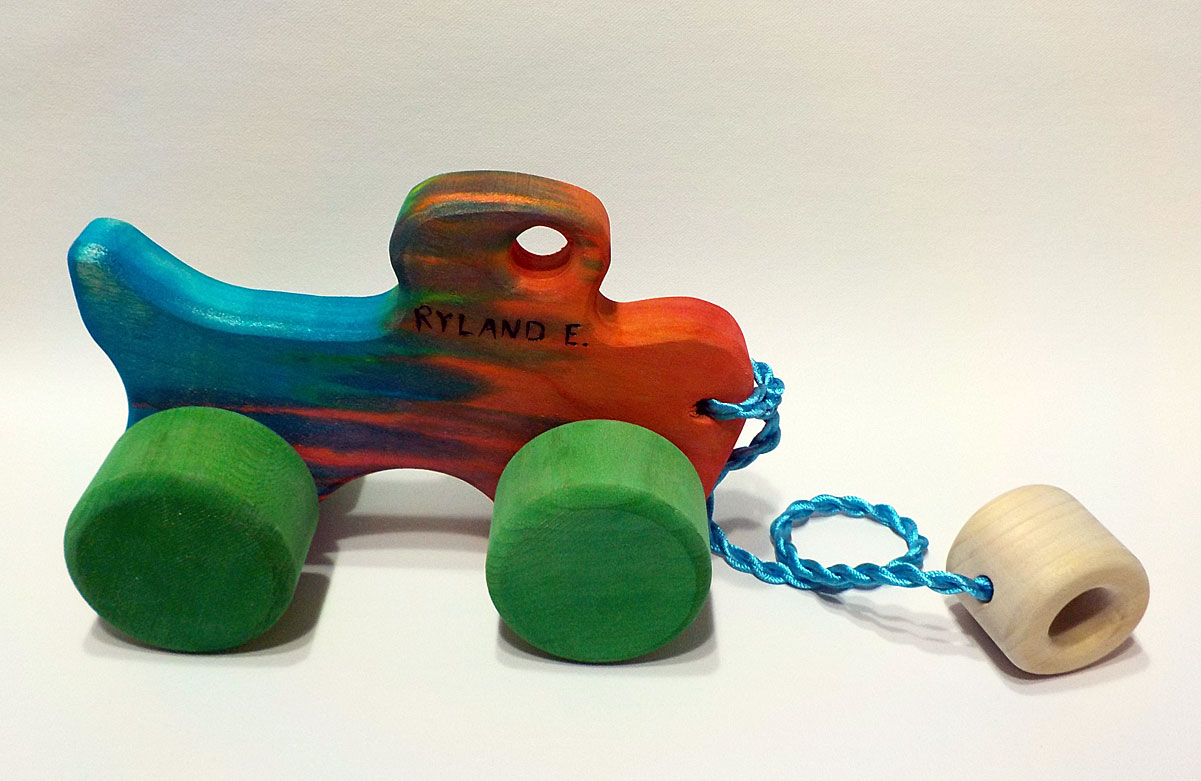 Pull truck dyed with food coloring for Ryland E.