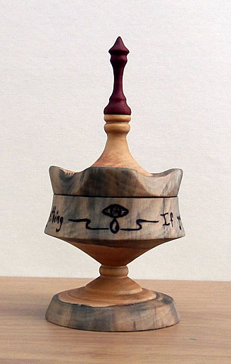 One of a kind Roky Erickson tribute. Unique Cottonwood vessel wood burnt with lyrics "If you have ghosts then you have everything".