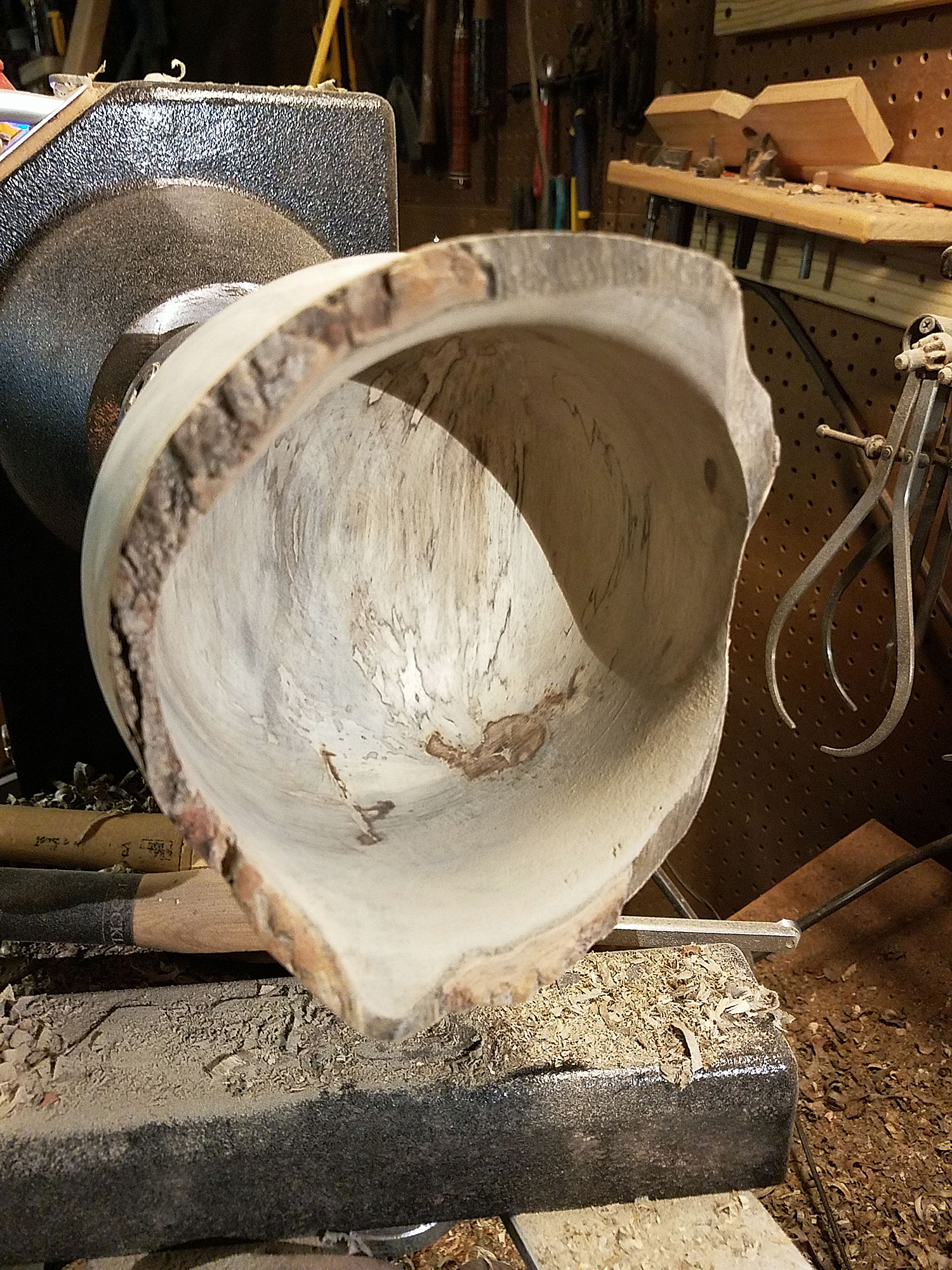 Terry recognized the natural beauty of the log and was careful to keep the live edge, or natural edge, of the wood in the design of the piece.