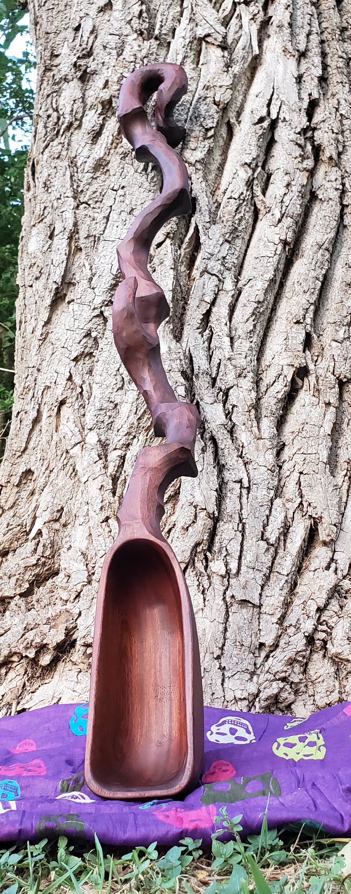 Five foot tall, five inch wide mahogany witch spoon