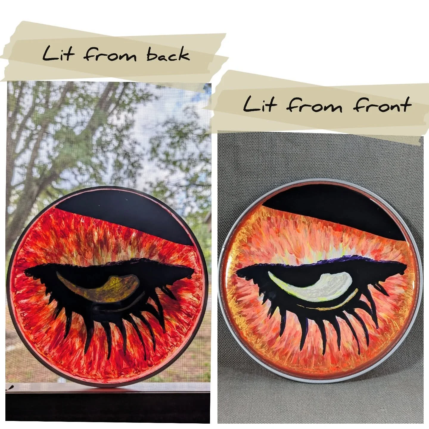 We were asked if we could paint an eyeball on this drumhead. So, how about a Clockwork Orange droog inspired eye! 
#clockworkorange  #anthonyburgess #droog