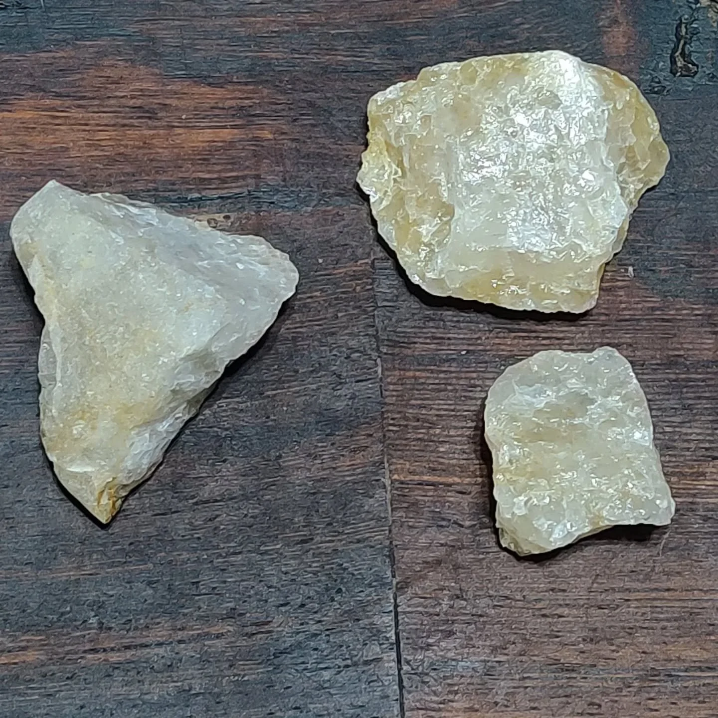 Ya gotta act fast when a neighborhood kid rides past on his bike yelling, "crystals for sale" Look at these gems! Certain to be magic in them!