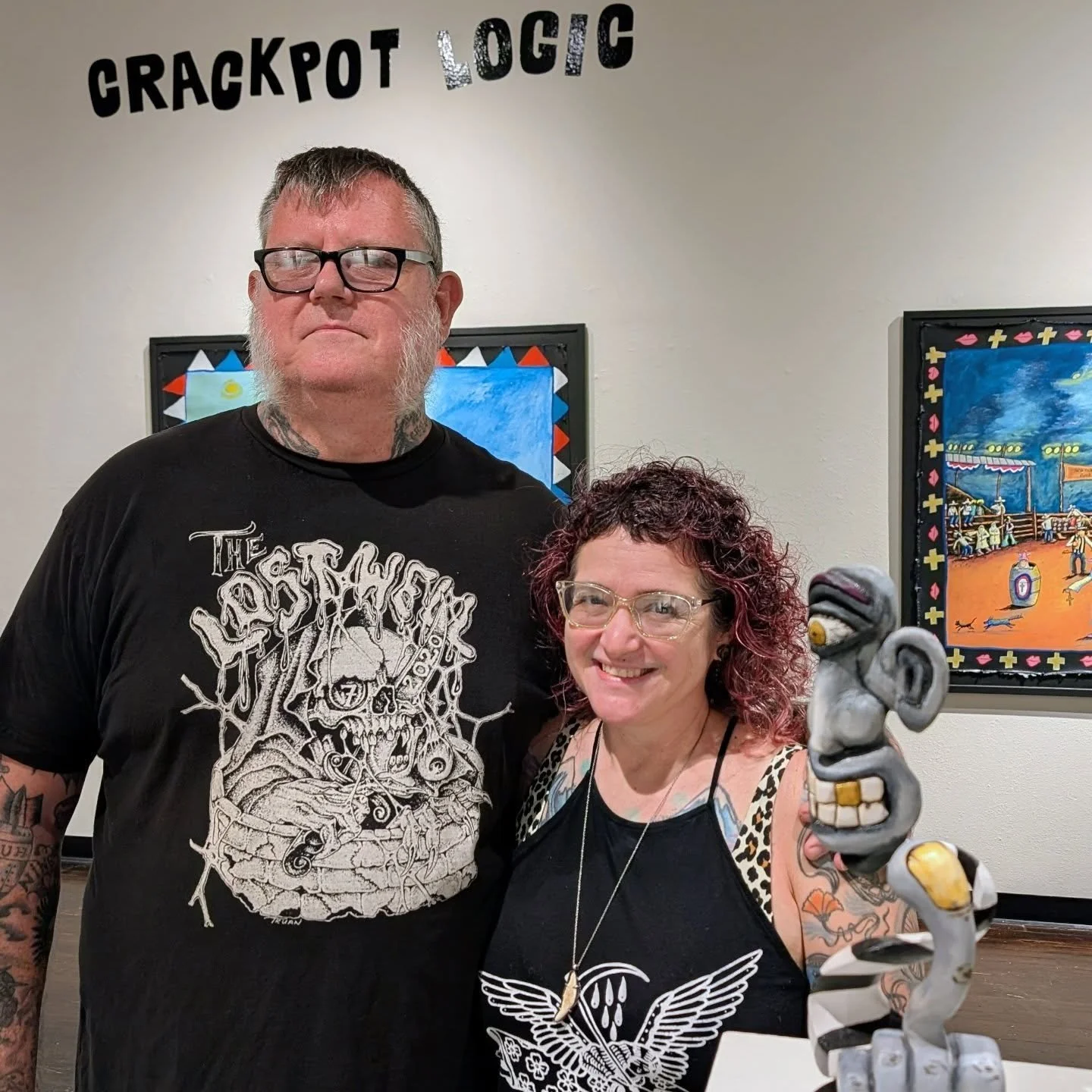 Visit us in Corpus Christi tonight! We're celebrating our 14 year wedding anniversary with an art adventure at the monthly art walk that starts tonight at 6pm! And check out the group show we're in at @kspacecontemporary called Crackpot Logic. It's a