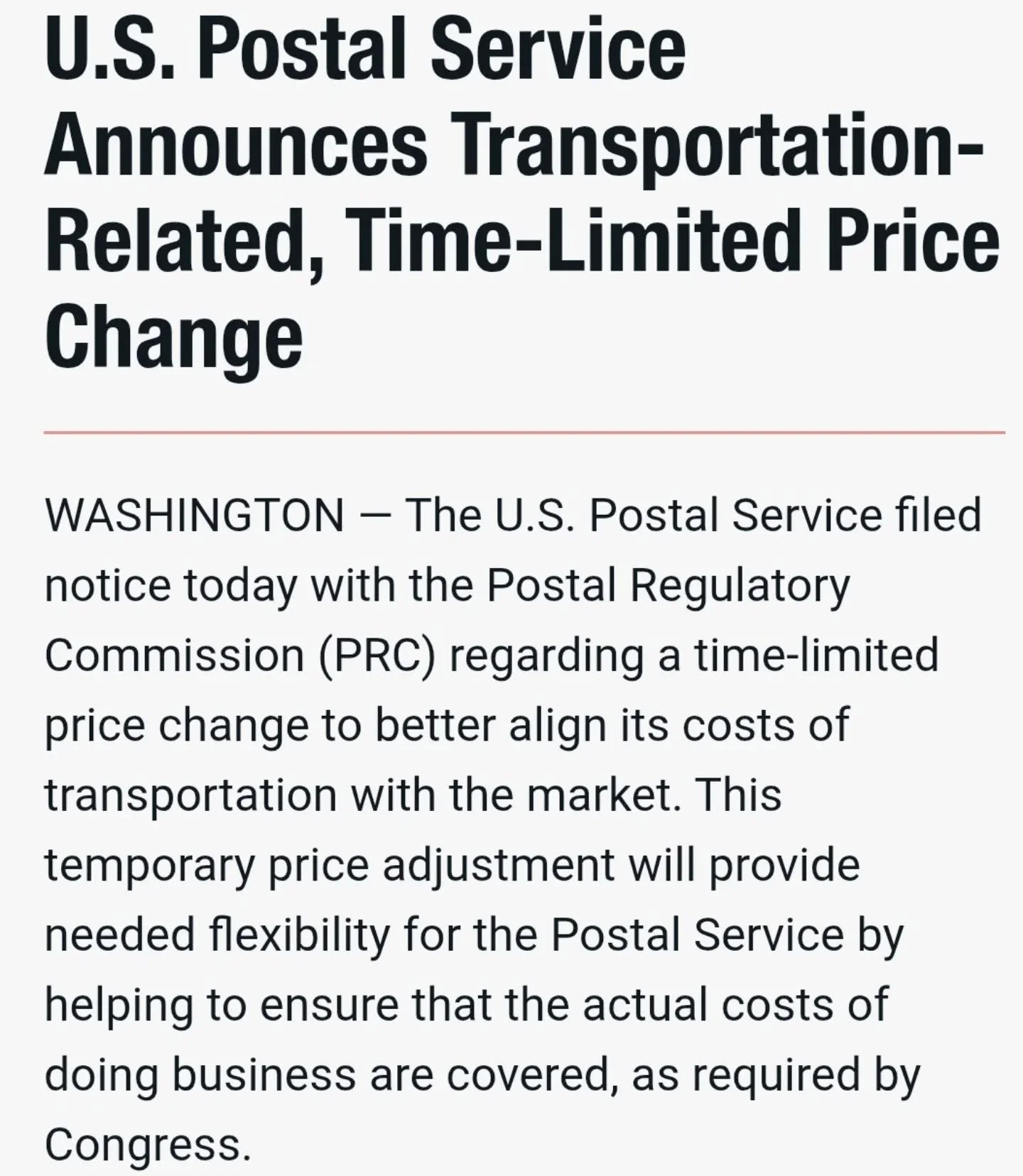 Place your online orders this week. It appears that a supposedly temporary 8% increase starts April 26 and will remain in place until Jan. 17, 2027 for package shipments. 😭😤😢 This is going to be a blow for a lot of small businesses, like ours. #su