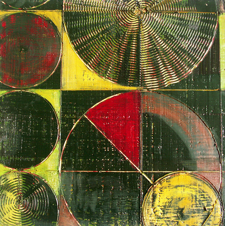 Oklahoma Panhandle - Fall , encaustic on panel, 12"x12"