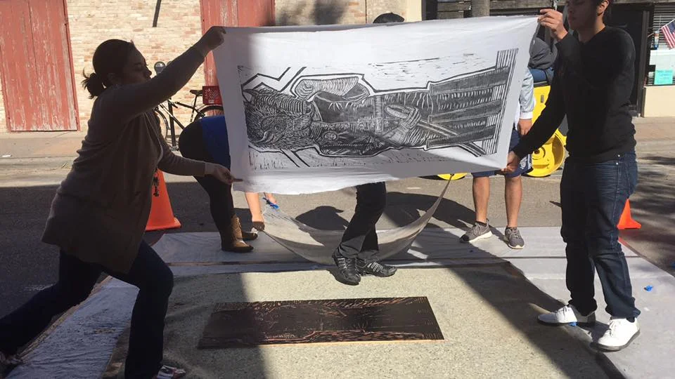 Buffalo Soldier Print lift at Steamroller workshop