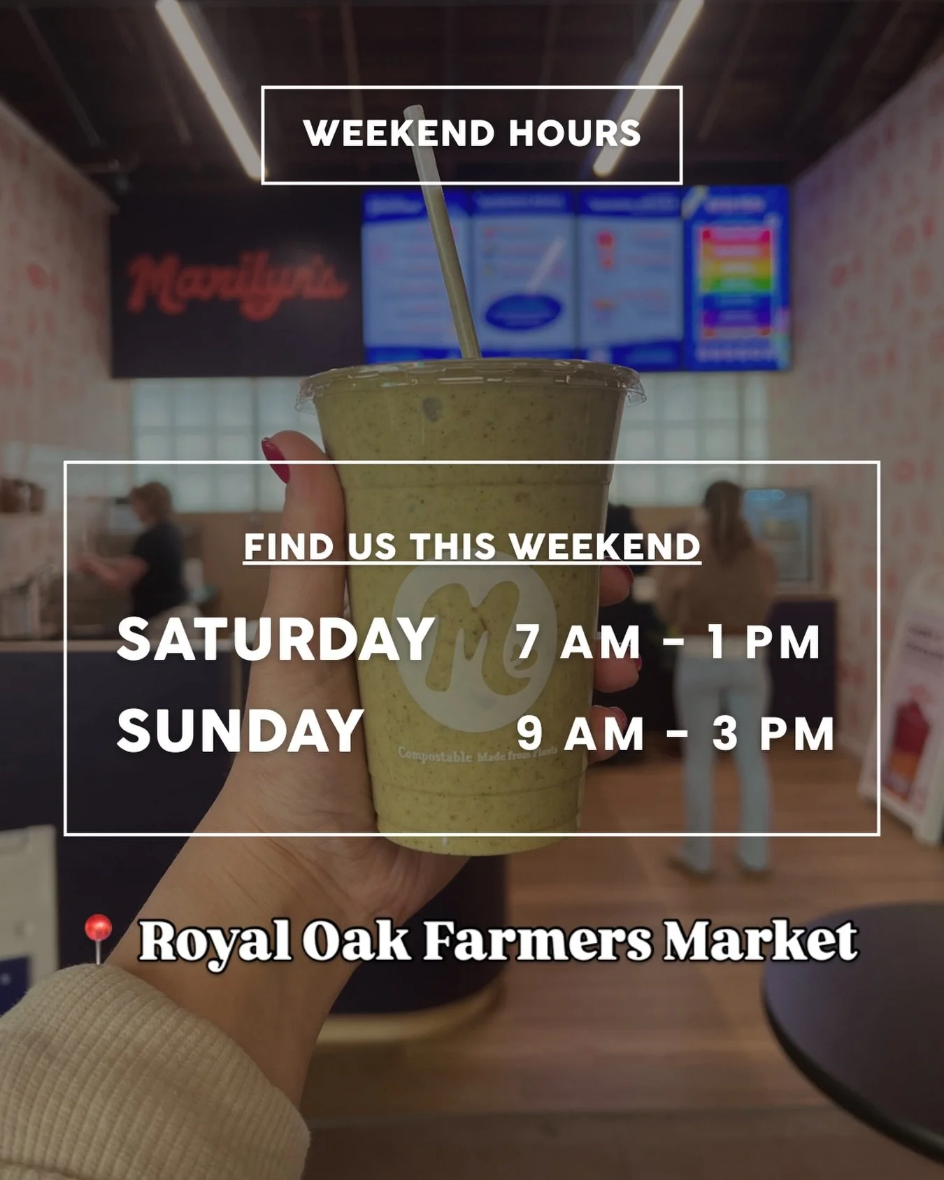 We&rsquo;ll be blending all weekend long 🍓🍑🍌🥝🫐 at the Royal Oak Farmers Market!

See you there!