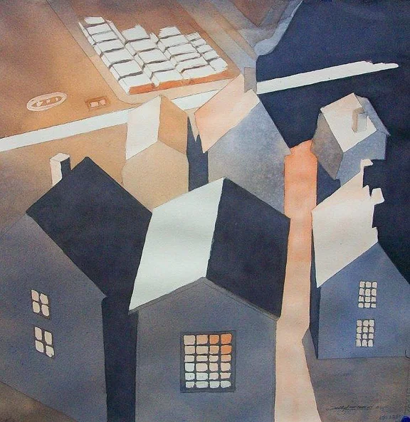 Cyber Community Gettin' Hot 22 x 22 in. Watercolor