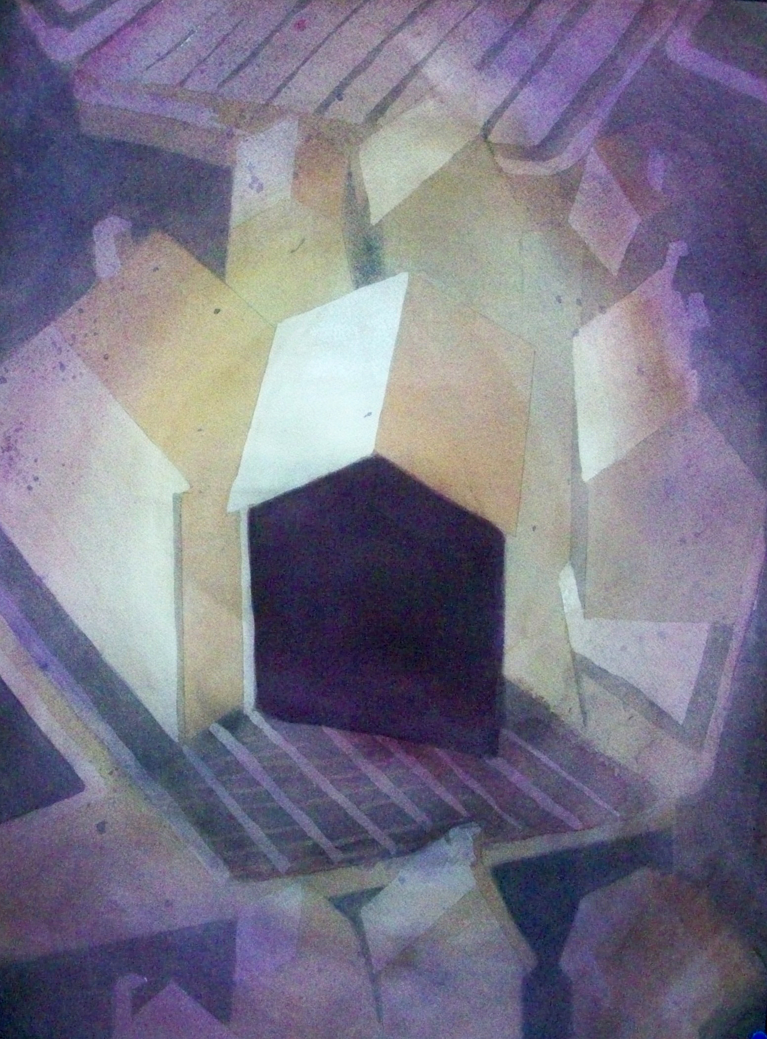 Cyber Community Round N' Round 22 x 22 in. Watercolor