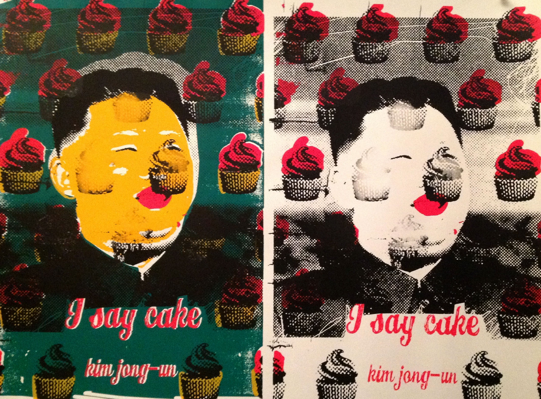 Kim Jong-Un: I Say Cake Diptych. Limited Edition of 22 (Kim Jong-Un: Eu Digo Bolo Diptico. Edição Limitada de 22 copias)