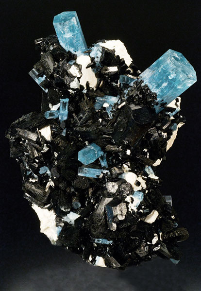  Pala International's large aquamarine and tourmaline cluster 20 cm, &nbsp;Erongo, Namibia. 