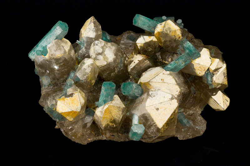  Aquamarine crystals in quartz,&nbsp;Erongo, Namibia, 14 cm. 