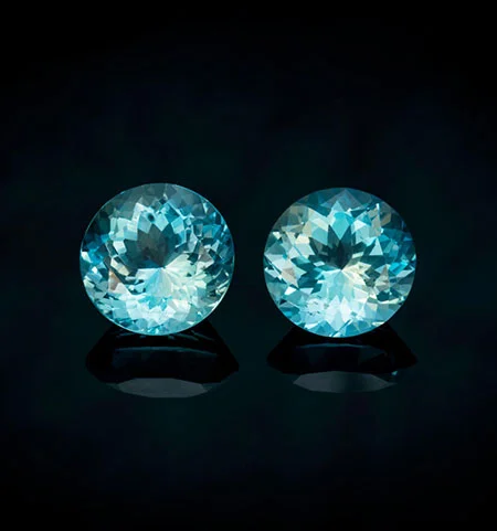 Tucson treasure. Natural aquamarine from Madagascar, 14.12 x 14.12 x 9.83 mm, Inventory #21660. These are brand new, acquired at the Tucson show. (Photo: Mia Dixon)