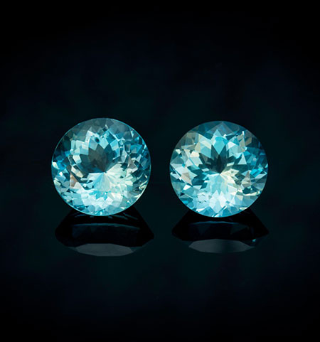 Tucson treasure. Natural aquamarine from Madagascar, 14.12 x 14.12 x 9.83 mm, Inventory #21660 . These are brand new, acquired at the Tucson show. (Photo: Mia Dixon)