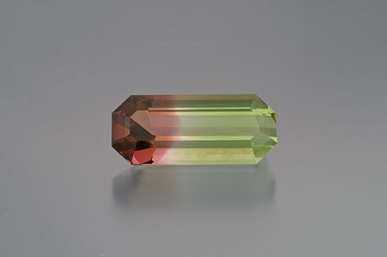 Tre colori. Technically known as a bi-color, this 16-carat tourmaline from the Himalaya mine features an exquisitely undulating red, white and green—like the Italian flag. (Photo: Jason Stephenson)