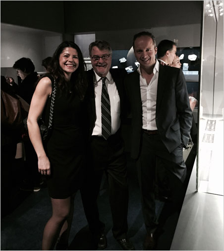 Triade n° 2. What, no embarrassing images of Giancarlo? Bill Larson is flanked by Raquel Alonso-Perez and Alan Hart. (Photo: Patrick Dreher)
