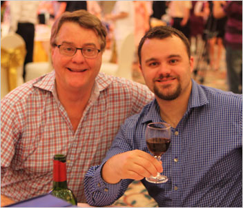 Tag team. Pala International's Will Larson, right, is included in Westward Look's Sunday night presentation, "Fine Mineral Collecting and the Second Generation." Also that evening, Bill Larson, left, will receive Mineralogical Record 's fourth annual American Mineral Heritage Award. (Photo: George Shen at the inaugural Changsha Mineral and Gem Show, 2013)