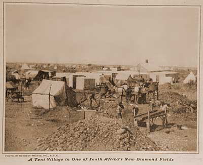 A tent village in one of South Africa’s diamond fields