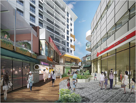 Artist's rendering of the retail area of KrisPLAZA, a mixed-use venture, that will be flanked at north and south by the Gem Museum and the Mani Yadana Jade Hall. It is due to be completed next summer.