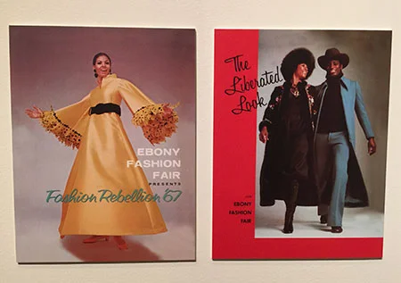 Signs of the times. Fashion Fair program covers from 1967—"Fashion Rebellion"—and 1970—"The Liberated Look"—speak to events that were taking place off the runway. (Photocollage: David Hughes)