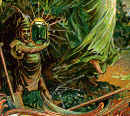 Elf or leprechaun? This emerald turns everything green with envy.