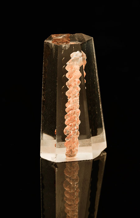 Lava lamp. Topaz from Sakangyi, Mogok, Burma. It weighs 70.30 carats and measures 3.2 x 1.8 x 1.5 cm. (Photos: Mia Dixon)