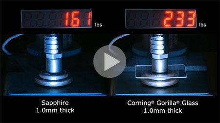 What's missing? The sapphire on the left already has shattered, as performed in this streaming video .