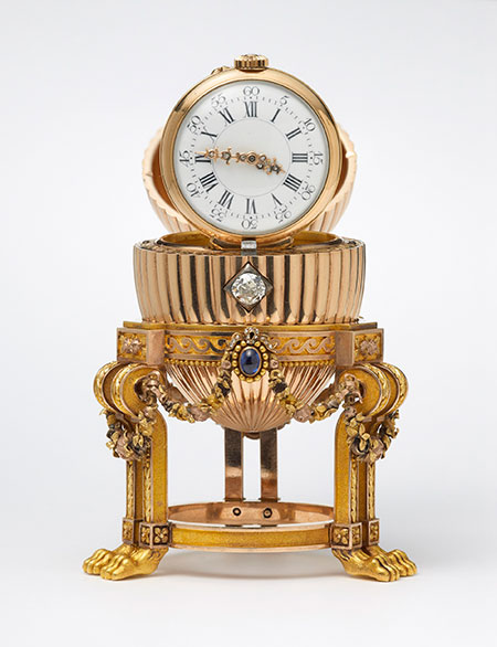 Sold, for ? The Fabergé egg has been sold to an anonymous buyer. A CBS News story stated that the sale price was undisclosed, but the intrepid Daily Mail claimed the price was $33 million. When the object was completed in 1887, it cost 2160 rubles; at the time the ruble was worth about 4 French francs ( Wikipedia ), or a little less than US$1 ( Fabio Maggiore ). During the Russian revolution the egg was seized by the Bolsheviks, being sold in 1922 as part of the "Treasure into Tractors" policy. (Copyright © Wartski, 2014. Photography Prudence Cuming Associates.)