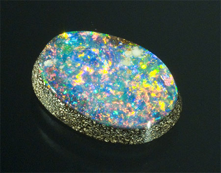 Boulder matrix opal from Pala International. (Photo: Jason Stephenson)