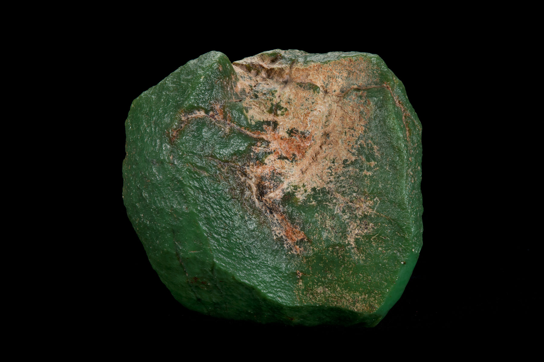 This twelve pound slick boulder of "apple green" jade was found by a sheep herder in 1948. This boulder is precisely what caused the jade hunters to flock to Wyoming after World War II and search for "Green Gold." Unfortunately very few jades found were of this caliber. Ben Nott of San Francisco owned this beauty for about 50 years, but sold it at the 2013 Big Sur Jade Festival. (Photo: Robert Weldon)