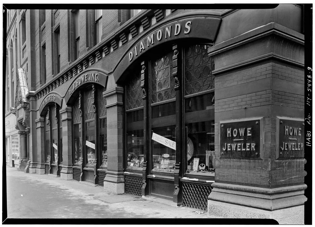 For almost a hundred years, H. J. Howe, Inc. was in the White Memorial Building at South Salina and East Washington Streets in Syracuse. These photographs were taken by Jack Boucher, January 1962, as part of the Historic American Buildings Survey co…