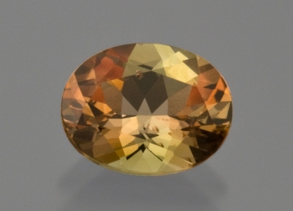 1.79-carat natural Brazilian oval andalusite. (Photo: Mia Dixon)
