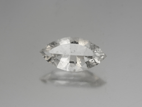 Rare 3.35 cts. pollucite from Connecticut, U.S.A. cut and faceted by Glenn Vargas, Inventory #21785 . (Photo by Mia Dixon)