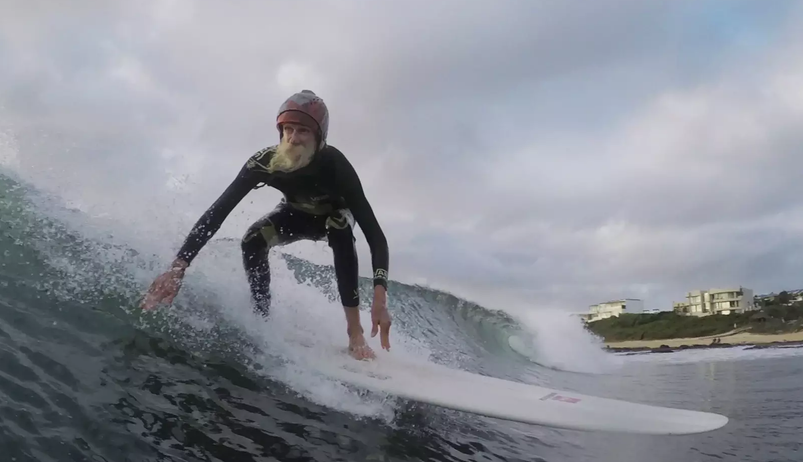 BRUCE GOLD: LAST OF THE GREAT SURFING HIPPIES Director: Anders Melchior Running time: 9 mins Bruce Gold has managed to survive for almost 50 years in Jeffreys Bay without having a job. He is among the last of a dying breed of surfers who have dedicated their entire lives to riding waves.