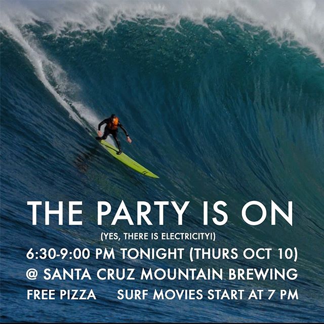 @scmbrew is open for biz with full power &mdash; the SCSFF opening night party is on! TONIGHT Oct 10 6:30-9 come get your 🍻 and 🍕 on at Santa Ctuz Mountain Brewing. Free 🍕 courtesy of our longtime and amazing sponsor @pleasurepizzasc and 3 kickass