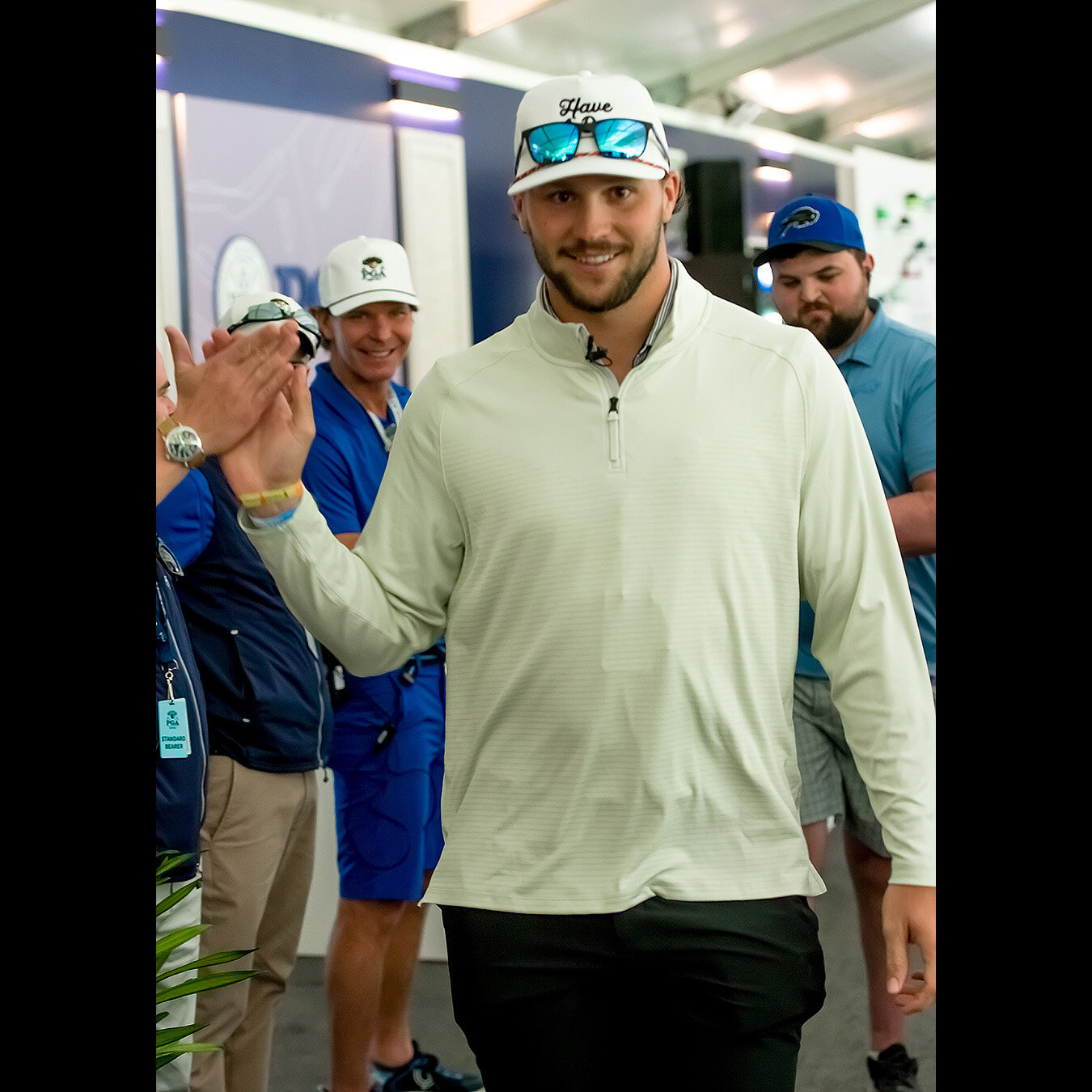 PGA Championship - Tuesday practice day.
Yes, I saw Josh Allen...who stole attention away from the majority of the golfers on the course.  I also saw some golfers, too.
Gusting winds picked up in the afternoon, which pushed alot of drives off the tee