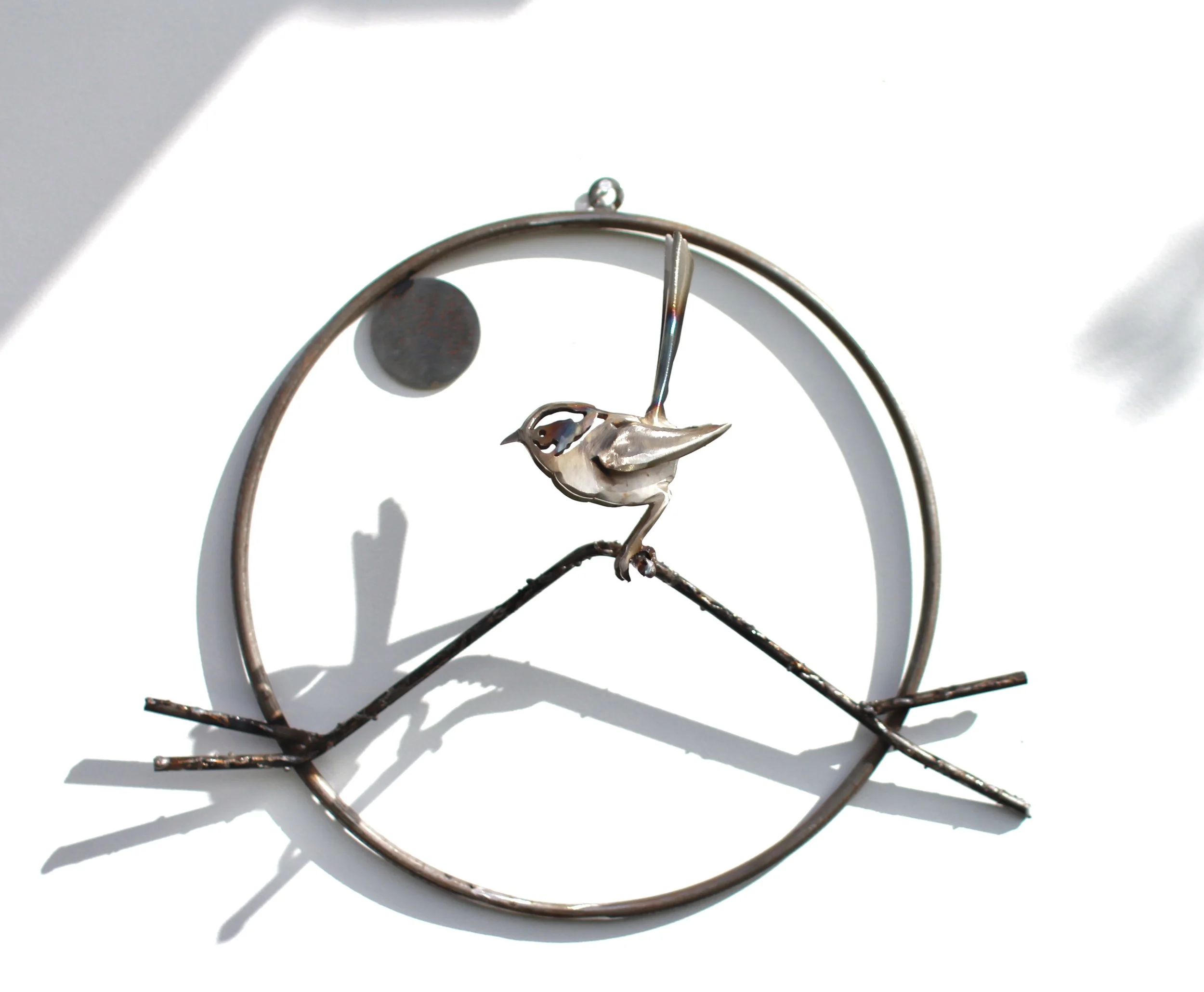   $220  Wren with moon. 30cm wide 