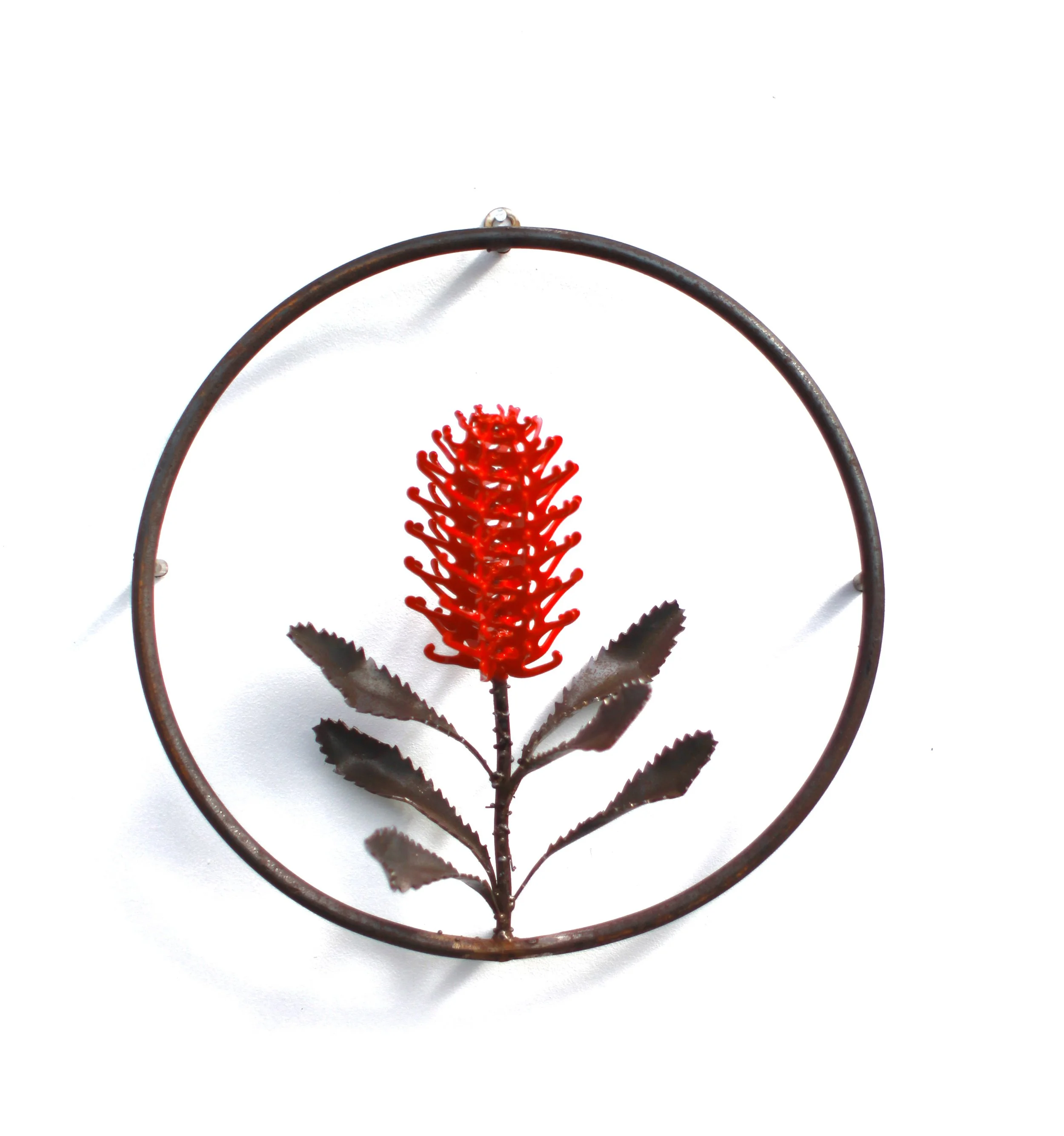   $320  Single small banksia wall piece 25cm diameter.   Available in Red, Orange or Yellow 