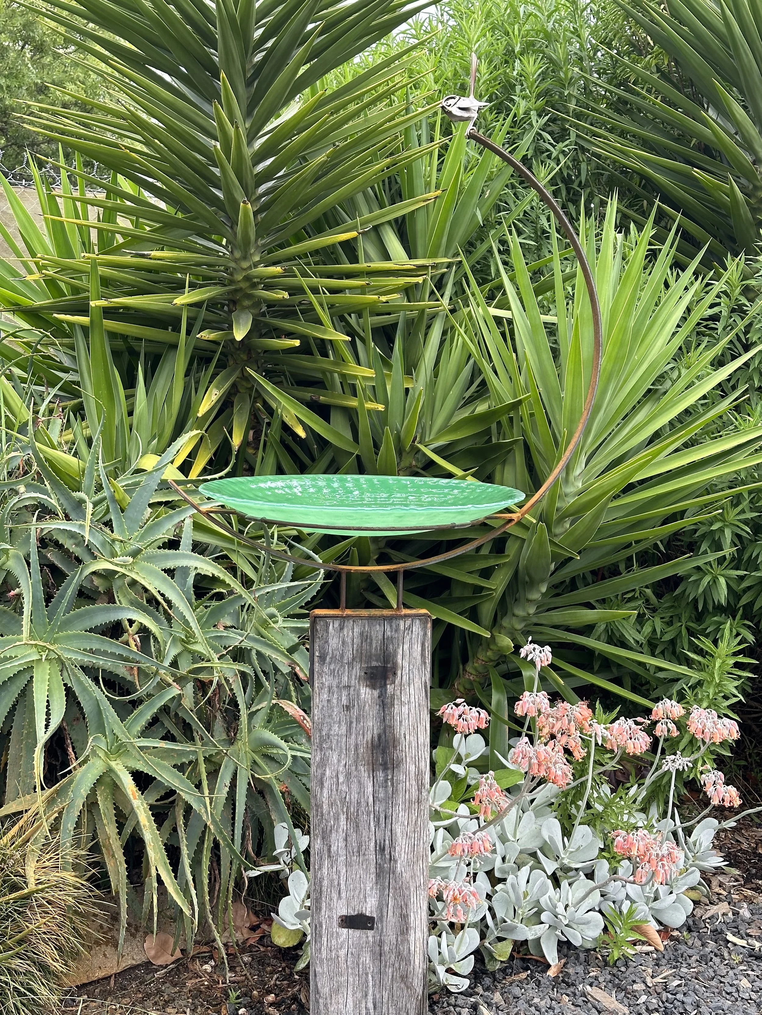 Half Moon Bird Bath with One Wren $1350 