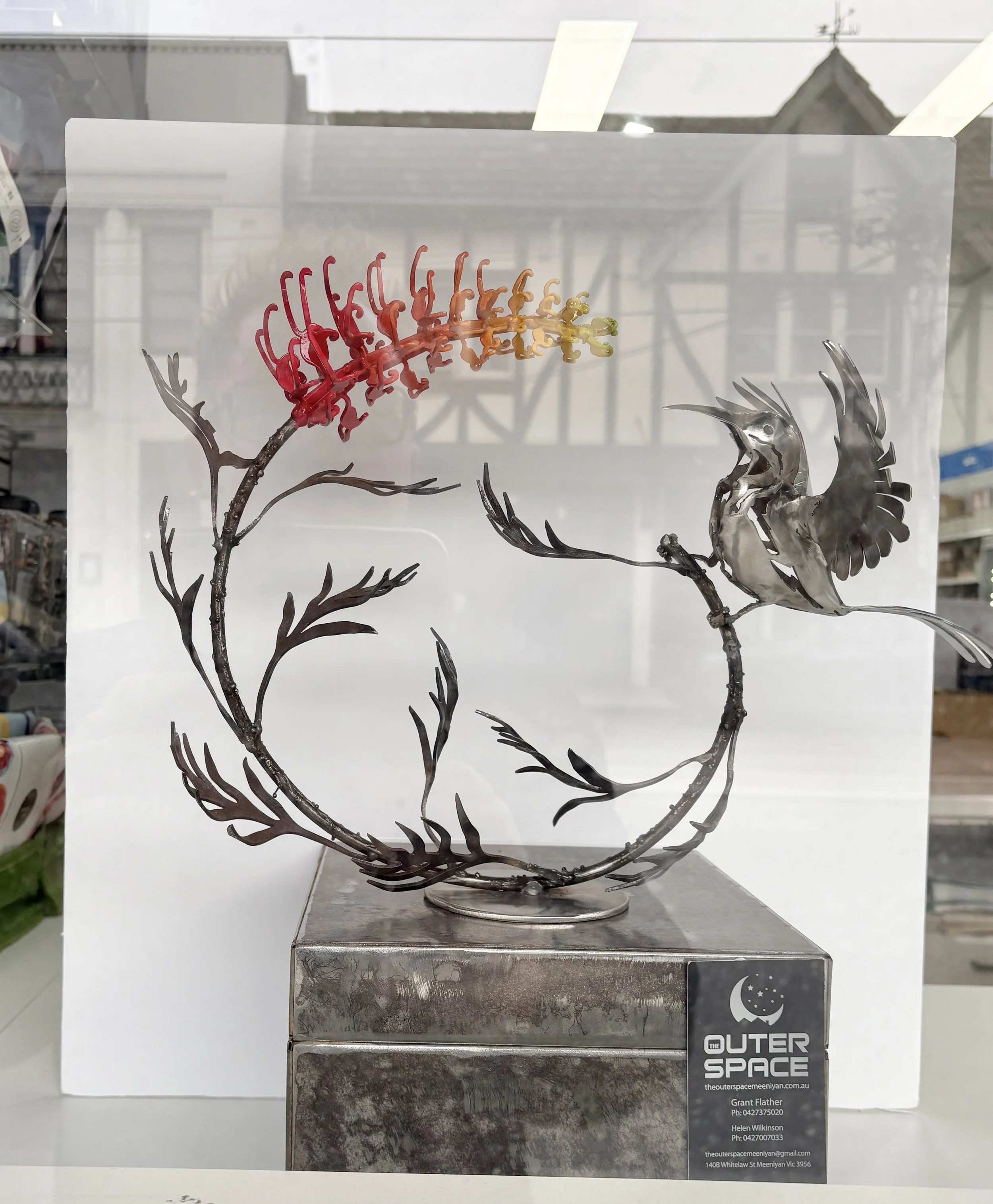 Countertop Grevillea with Eastern Spinebill by Grant Flather