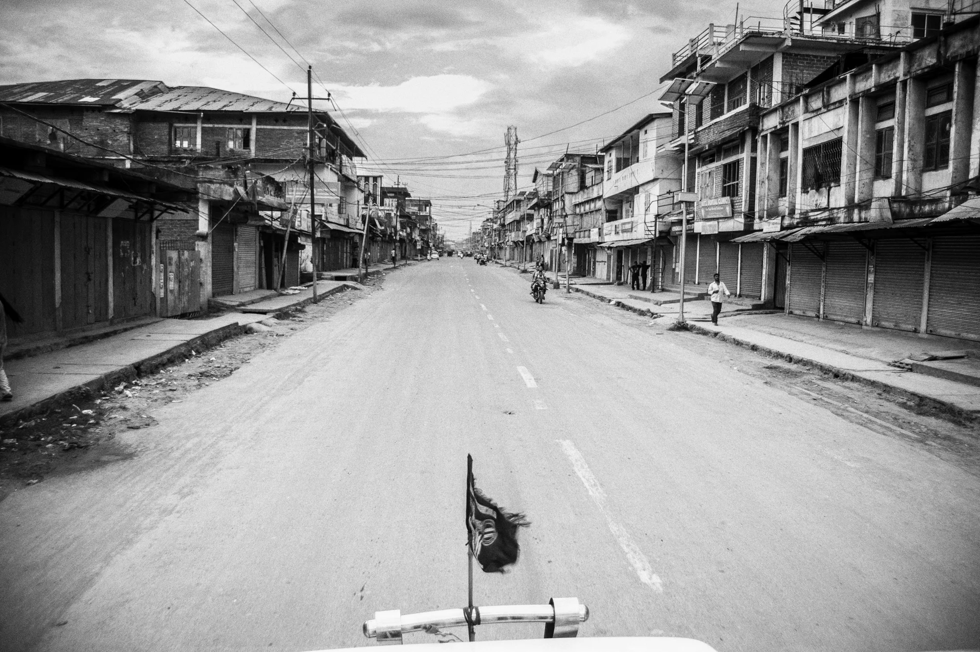 August 2016: Volunteers of the Joint Action Committee formed after the August 31-September 1, 2015 patrolled the empty streets in pick up trucks in Lamka town, Churachandpur district, Manipur.