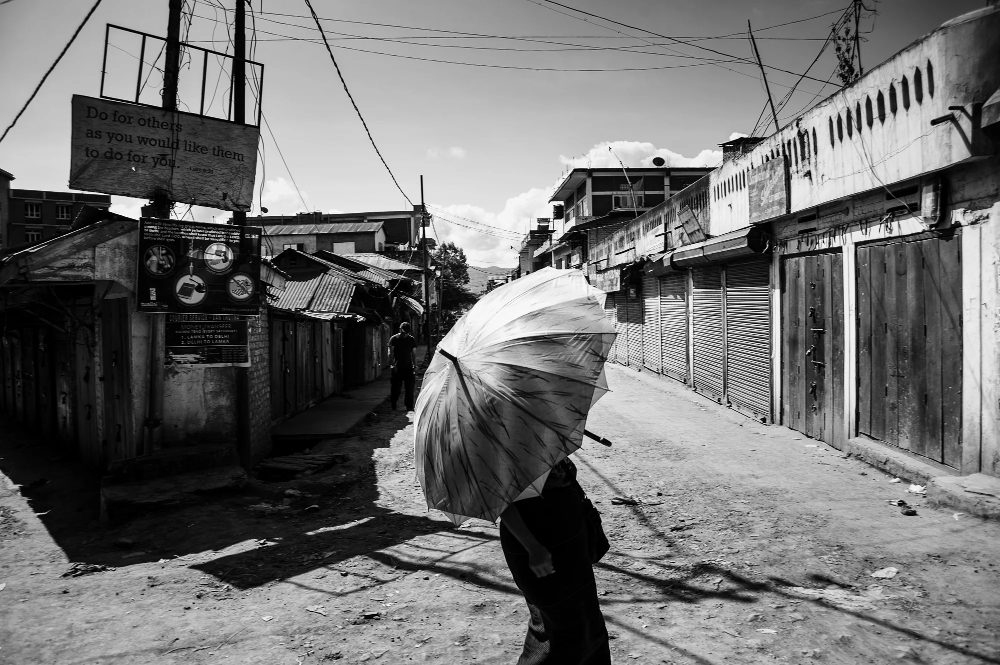 August 2016: Streets remained empty till 12pm everyday as the town's population enforced a shutdown for a week in late August.