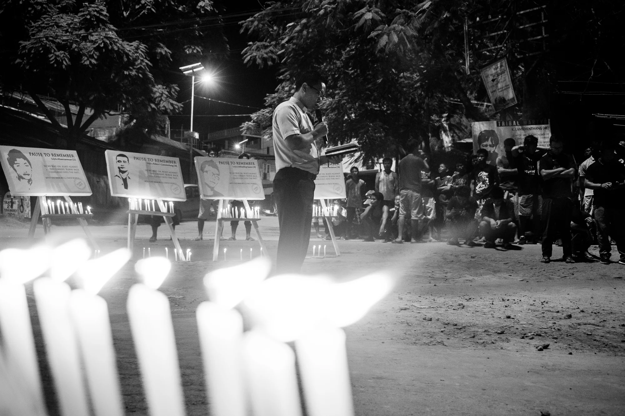 August 2016: In his address outside the Churachandpur Police Station on the evening of August 29, Pastor Khuptong spoke to a large group of locals that had gathered, he said, “Today as we smell the blood of the martyrs that is carried by this wind, I pray that God continues to carry the smell of this blood across the hills and the valleys and the mountains, so that we will have unity, brotherhood and forgiveness. Woes to those, he said, who make a game on the blood of the martyrs, who betray our people, who with their deceit, make a woman a widow, a father without a son and parents without hope.” 