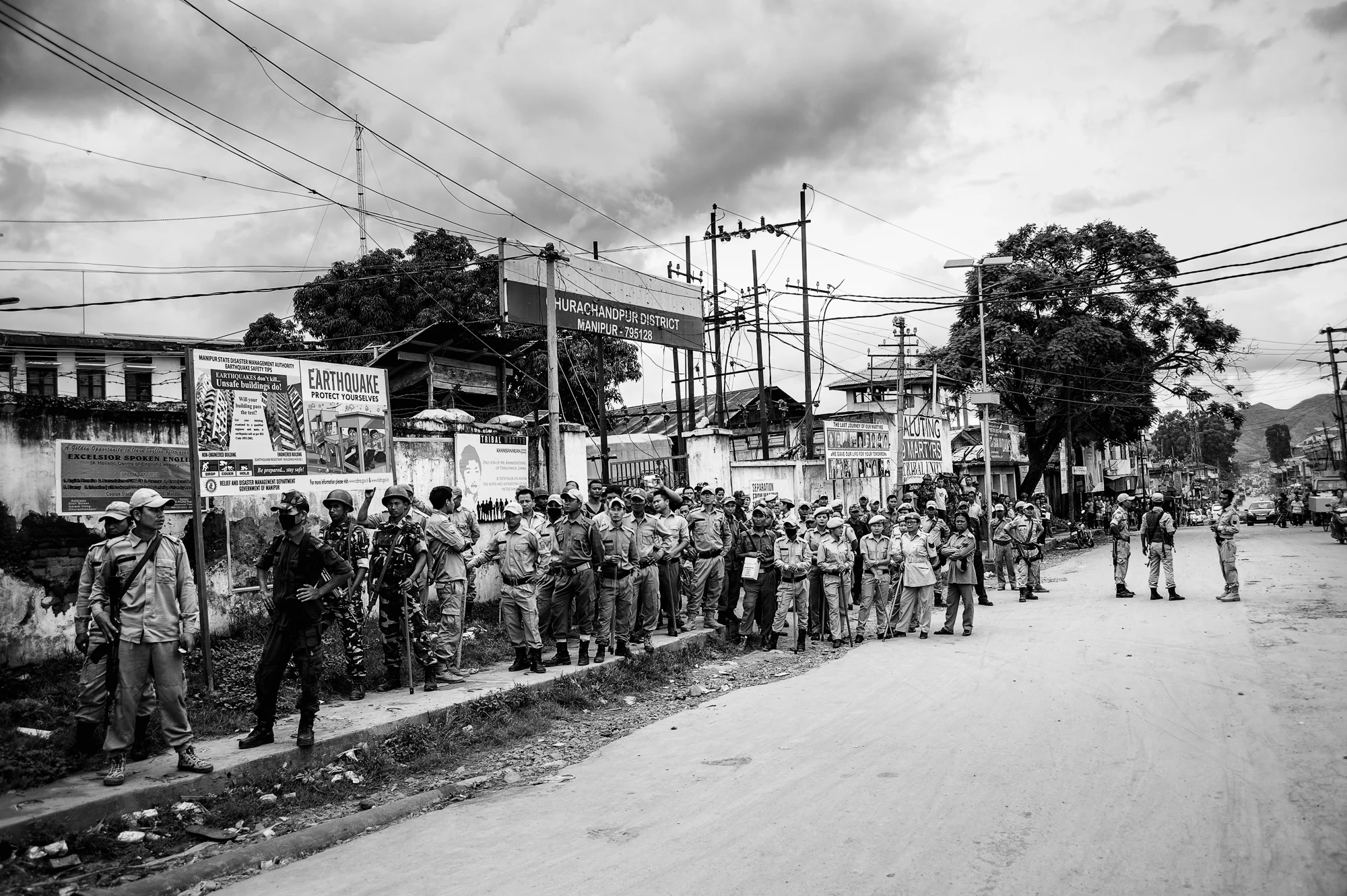 August 31: As thousands of protesters marched down Tedim Road that snakes through the town of Lamka, towards the police station, a large contingent of heavily armed police contingent waited outside the police station anticipating trouble, the air was tense and the protesters angry.