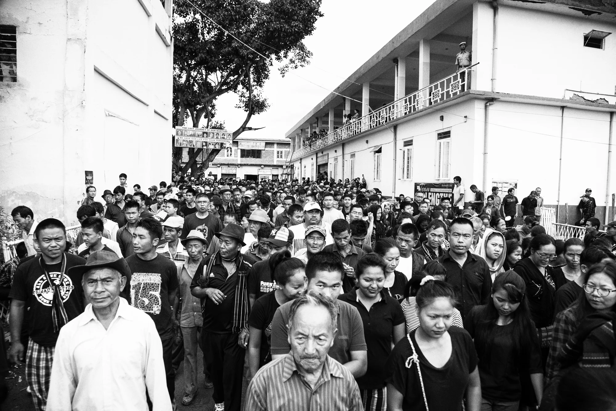 August 2016: Thousands march from the district hospital in Churachandpur to the adjacent city college to mark "Tribal Unity Day" , a year from when nine young men died in police action and tribal communities from the hill districts of Manipur came together for the first time in protest.