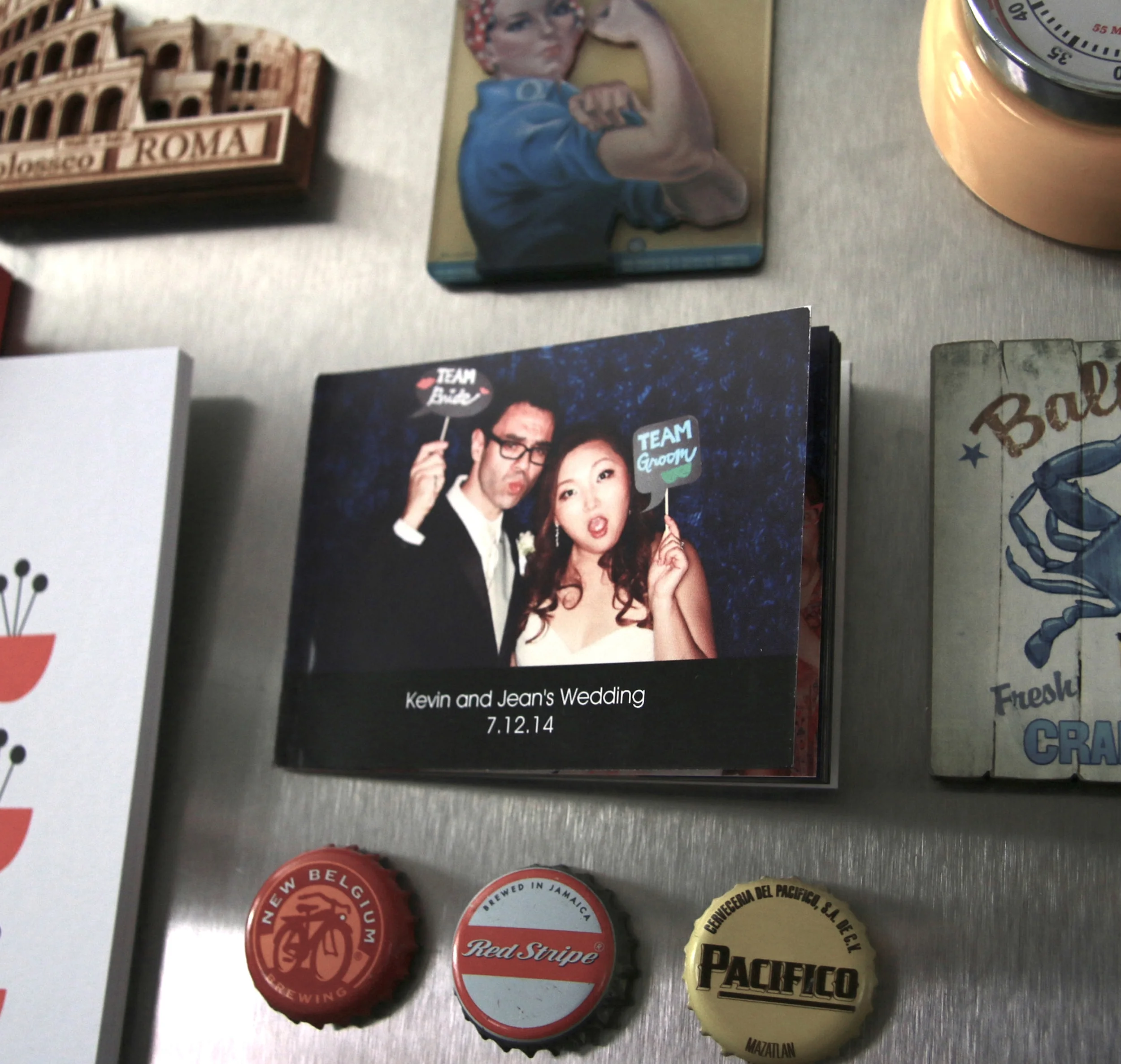 Packages include a small photo album that you can use as a magnet on your fridge.