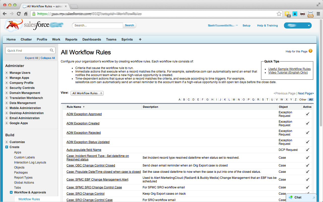 Current landing page for workflows