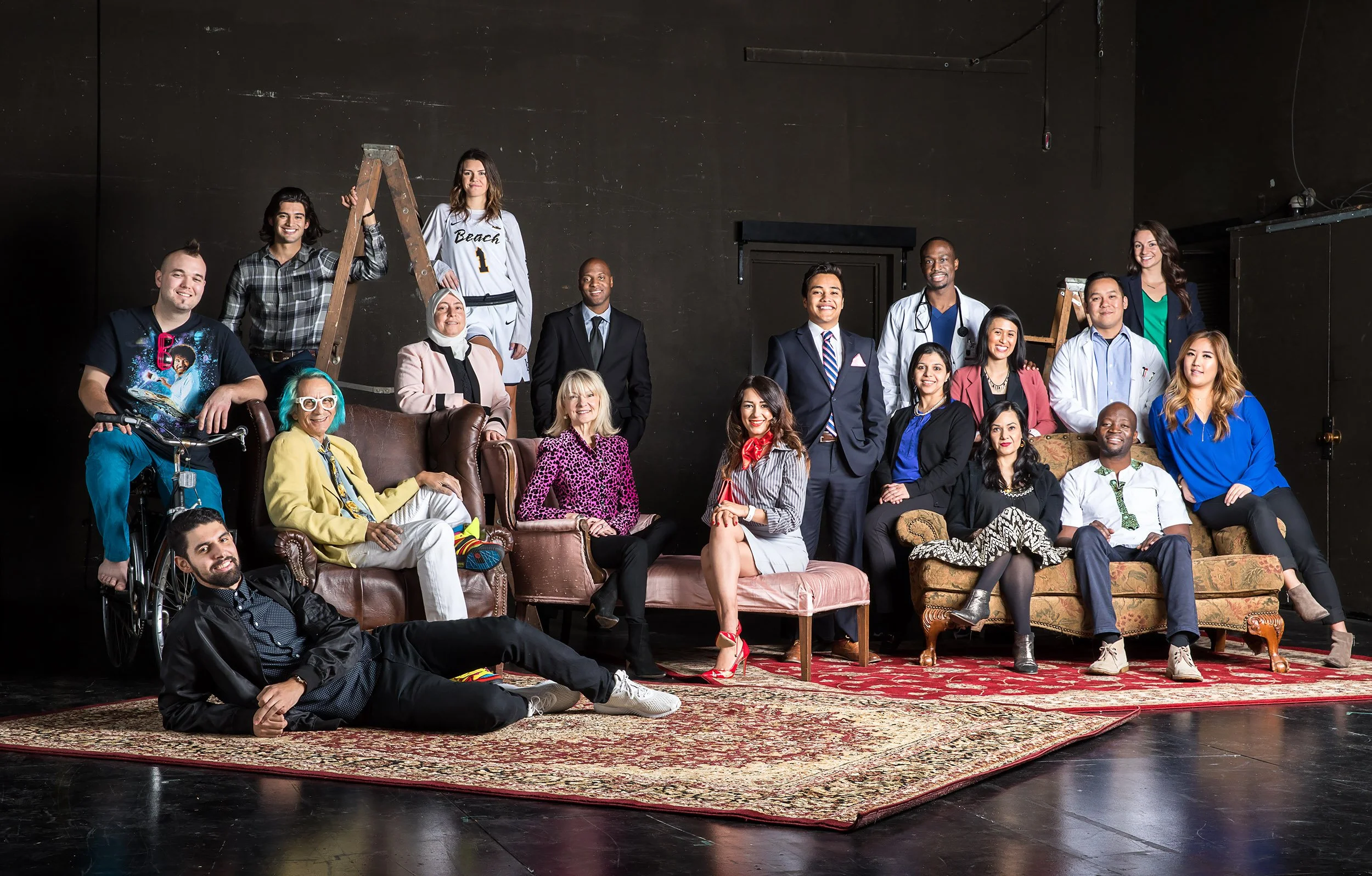 Portrait of Long Beach State University (1 student and 1 Professor from every college, and 1 athlete and coach) / 2018