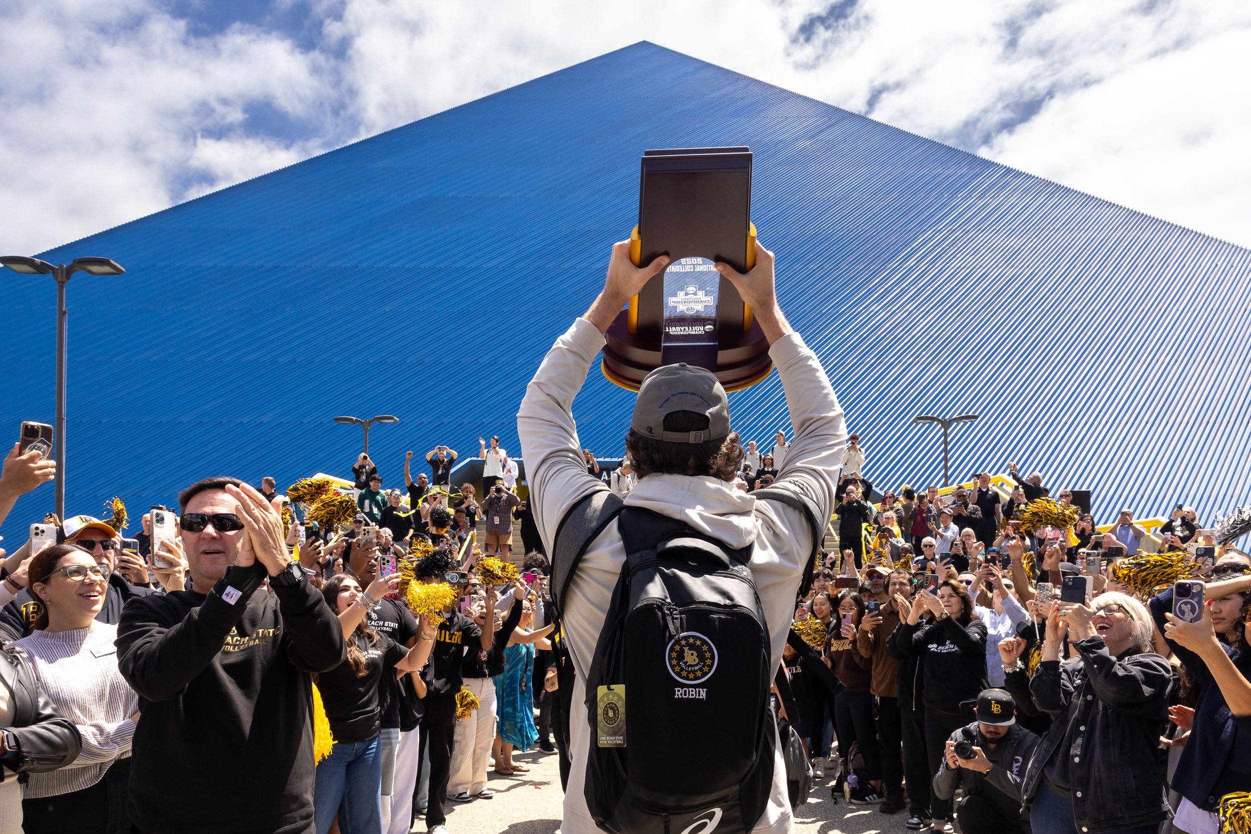Party for the men’s volleyball team, after their national championship win. / For Long Beach State University / 2025