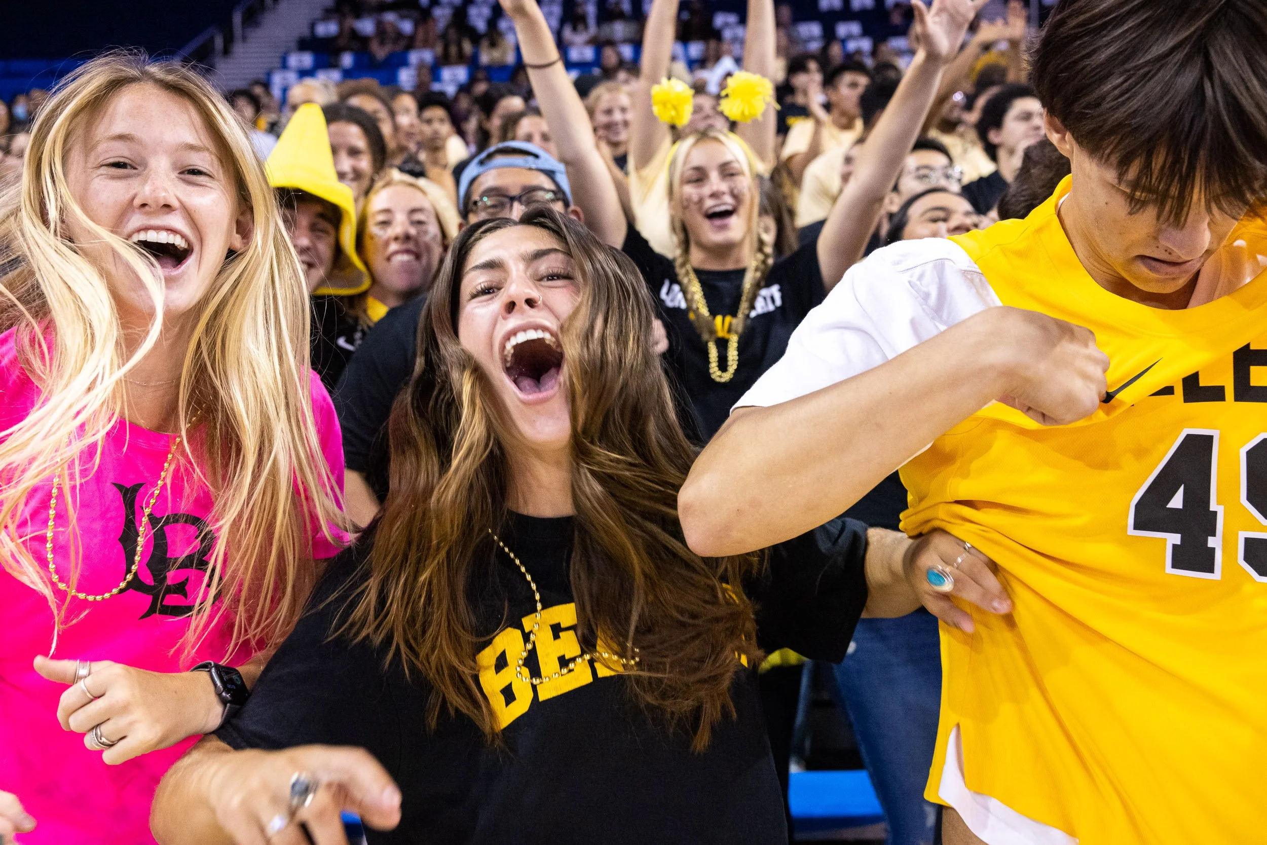Students cheering for LBSU - Volleyball National Championship / For Long Beach State University / 2024